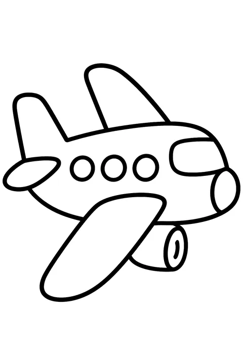 Simple airplane side view coloring page