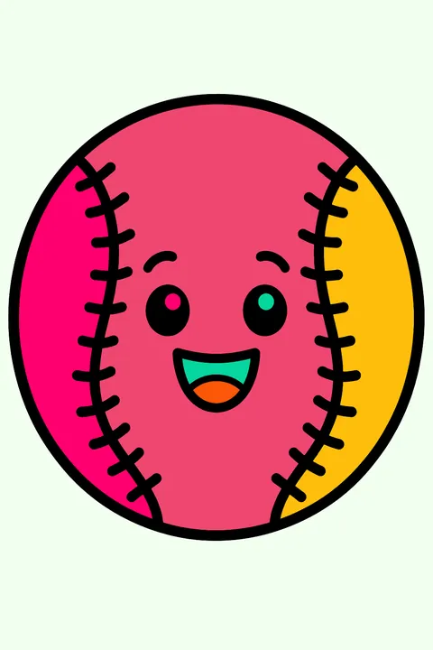 Simple baseball coloring page