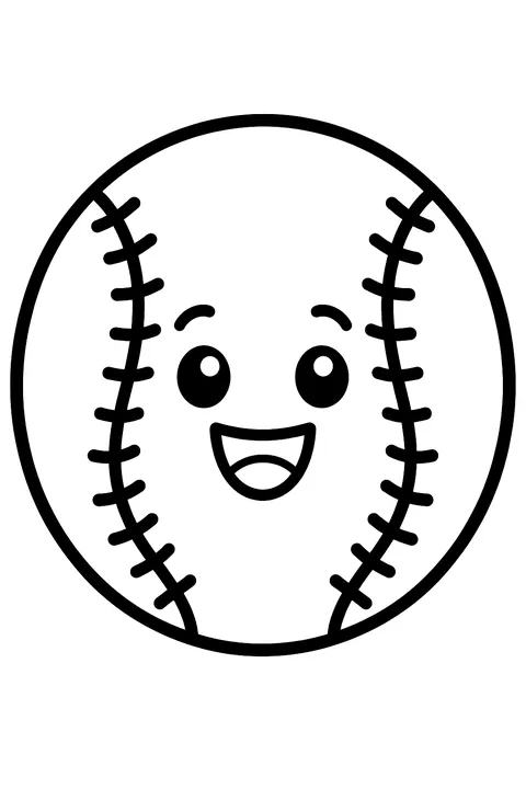 Simple baseball coloring page