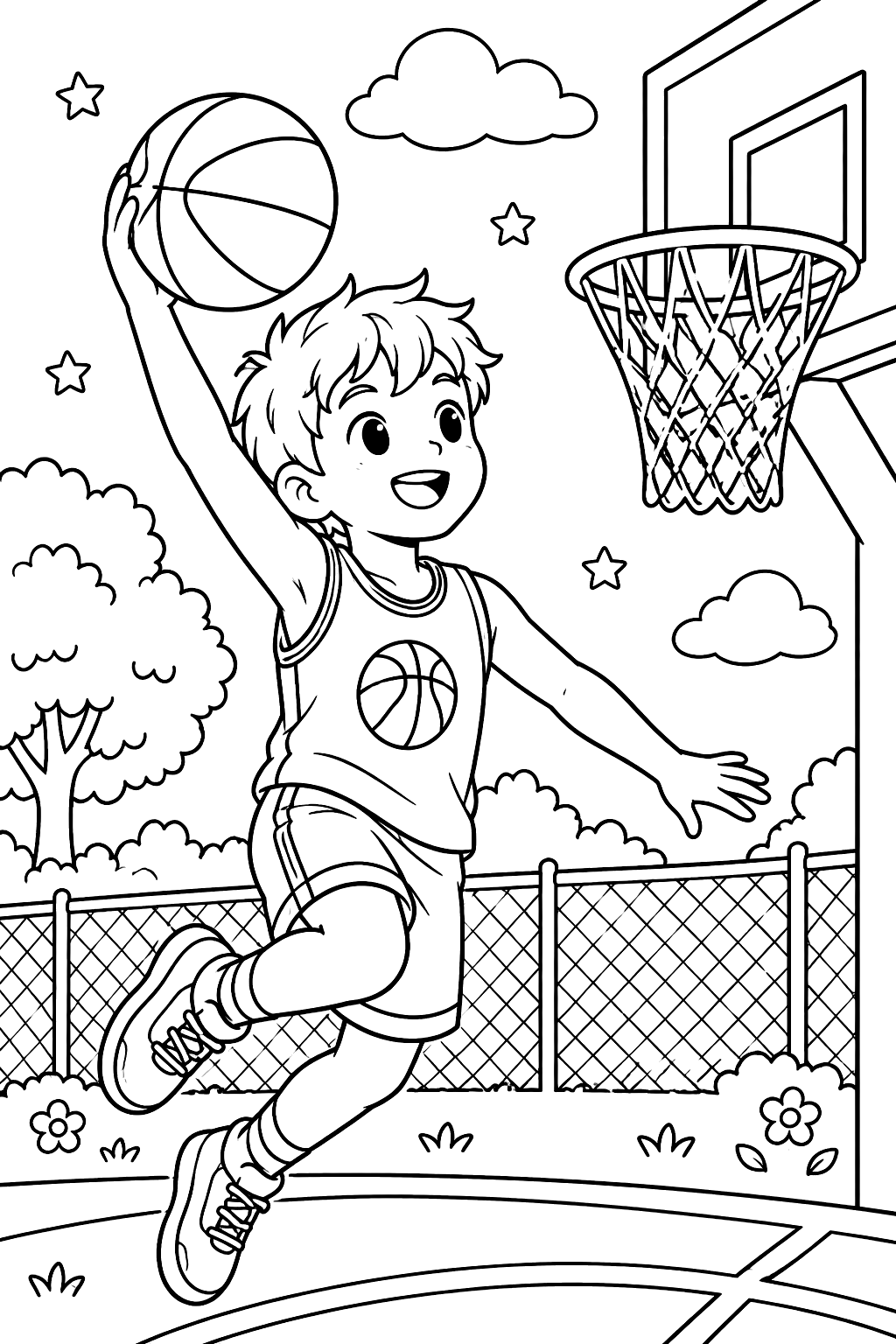 Slam dunk coloring page