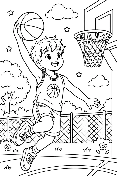 Slam dunk coloring page