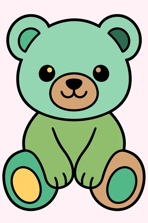 Kawaii bear coloring page