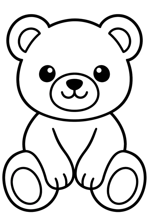 Kawaii bear coloring page