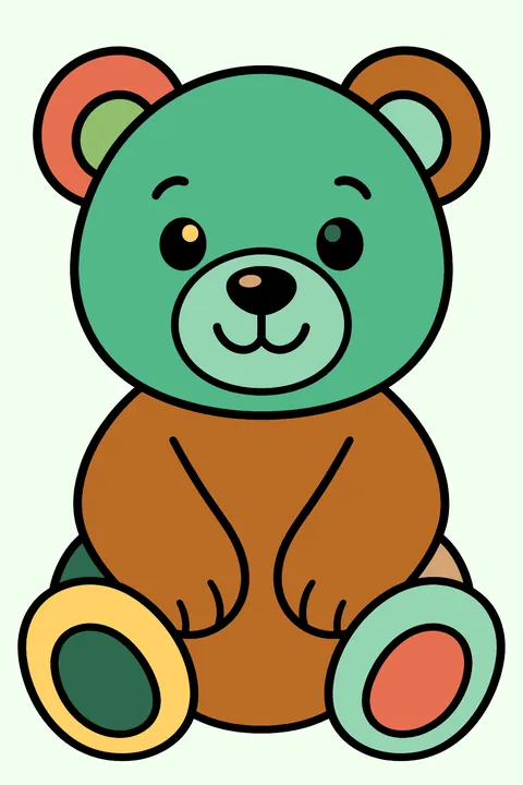 Simple cute bear coloring page