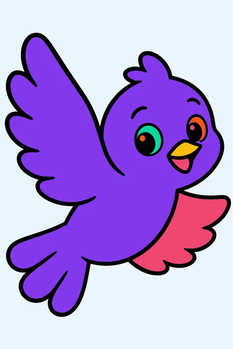 Simple bird flying coloring page