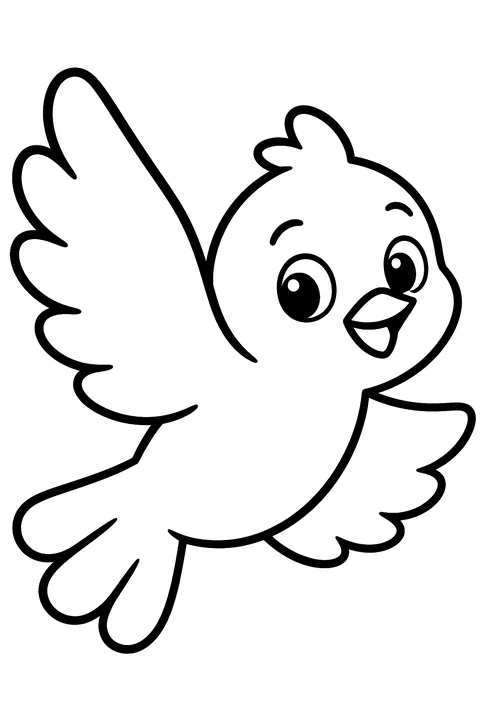 Simple bird flying coloring page