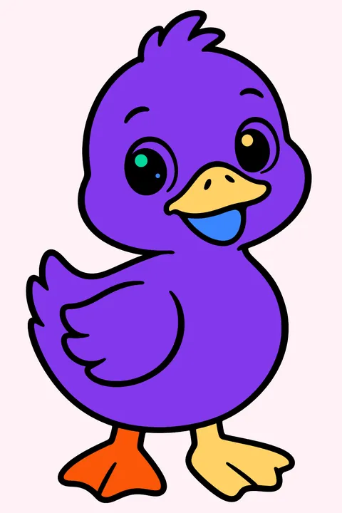 Cute duckling coloring page