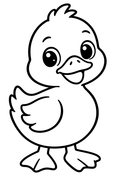 Cute duckling coloring page