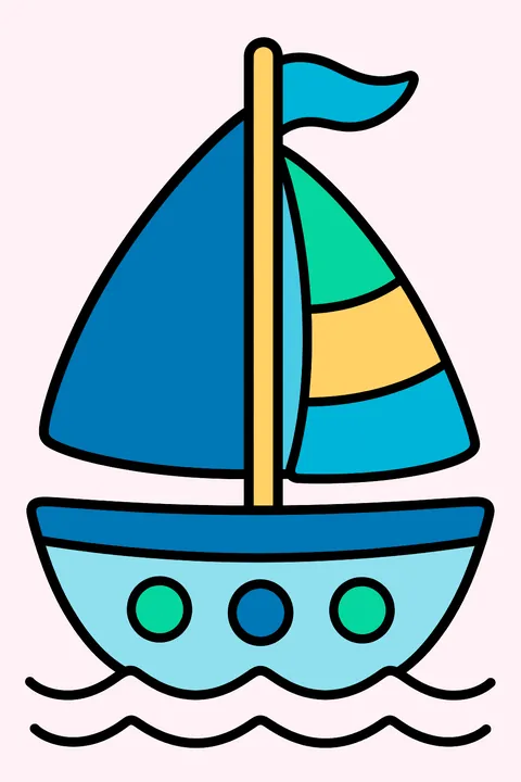 Simple sailboat coloring page