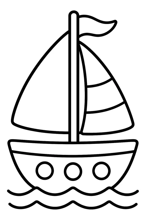 Simple sailboat coloring page