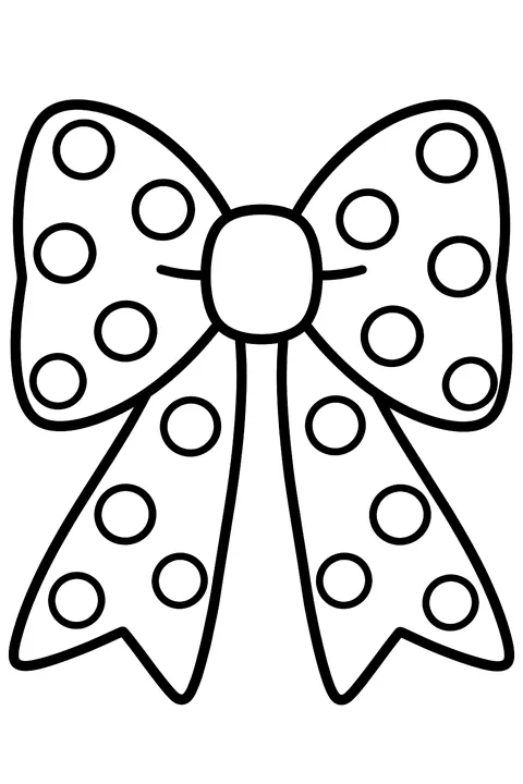 a bow with polka dots coloring page