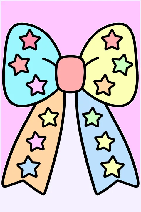 a bow with stars pattern coloring page