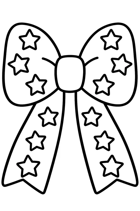 a bow with stars pattern coloring page