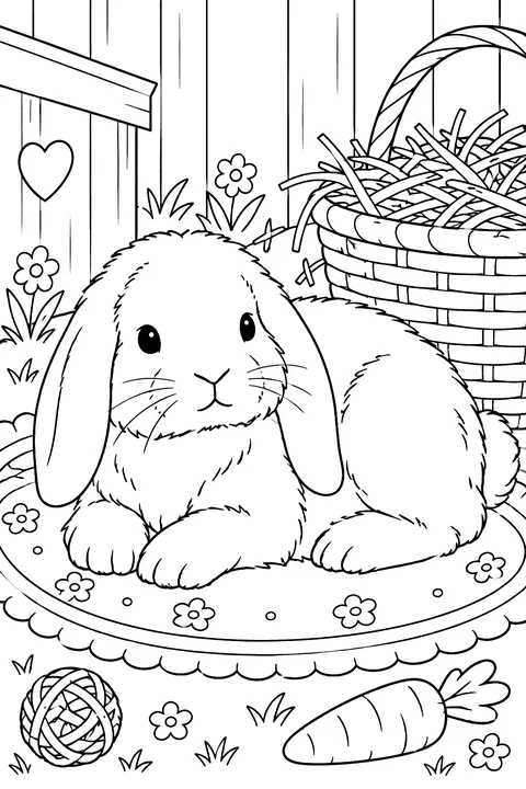 Lop-Eared Rabbit coloring page