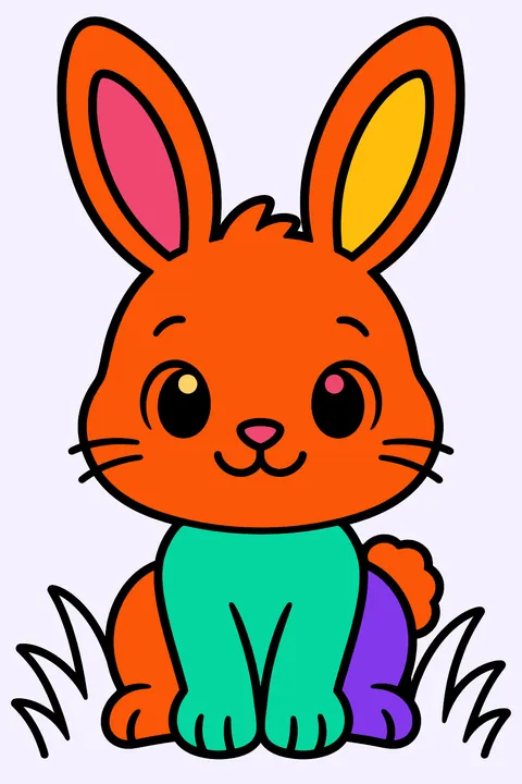 Baby Bunny in the Grass coloring page