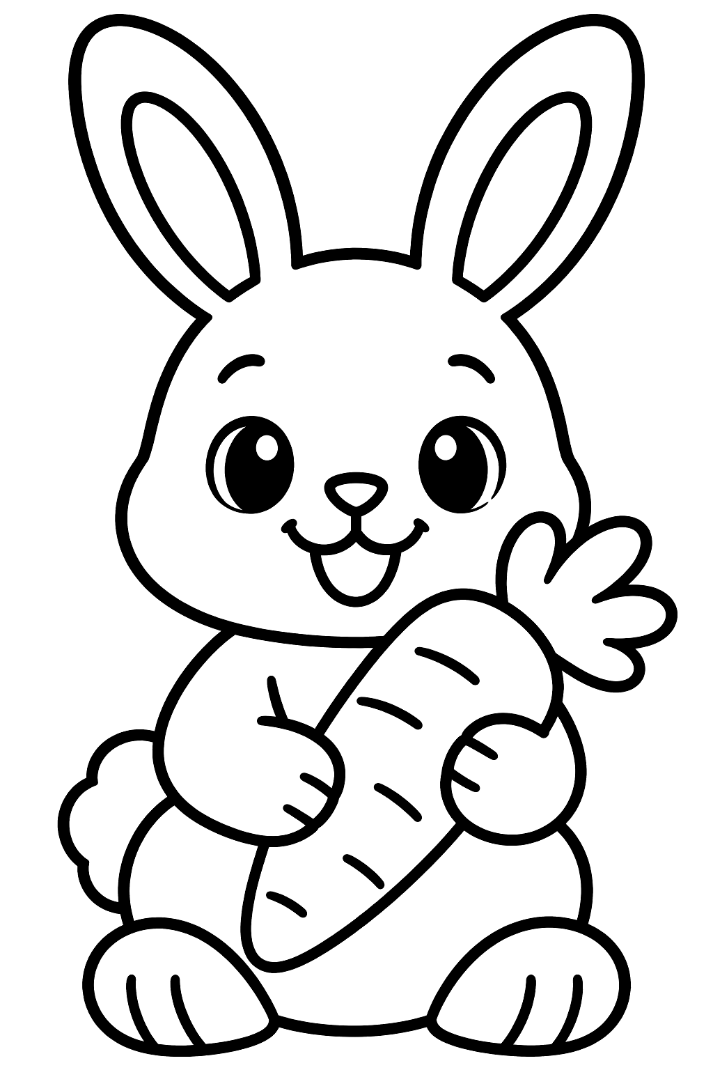 Bunny Holding a Carrot coloring page
