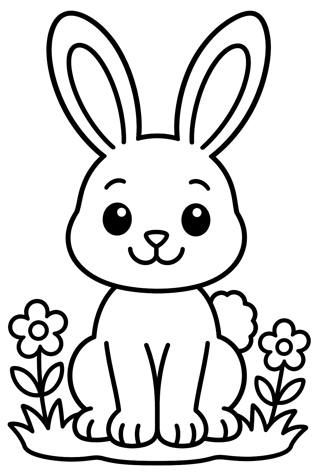 Sitting Bunny coloring page