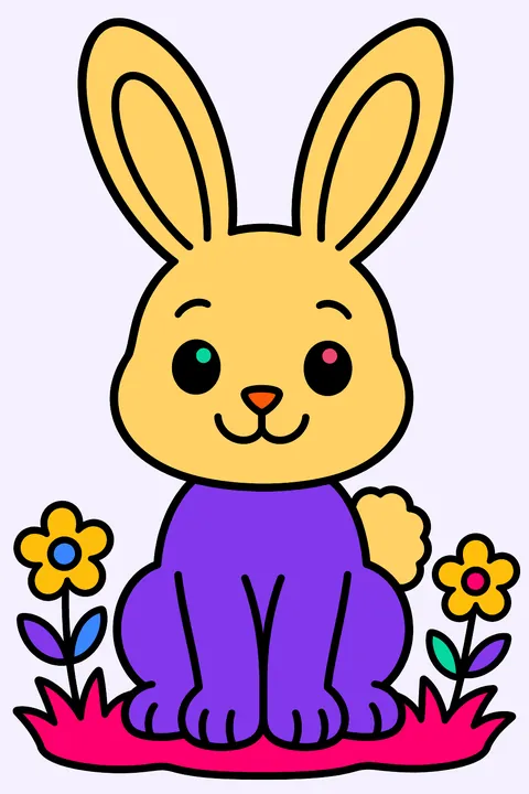 Sitting Bunny coloring page