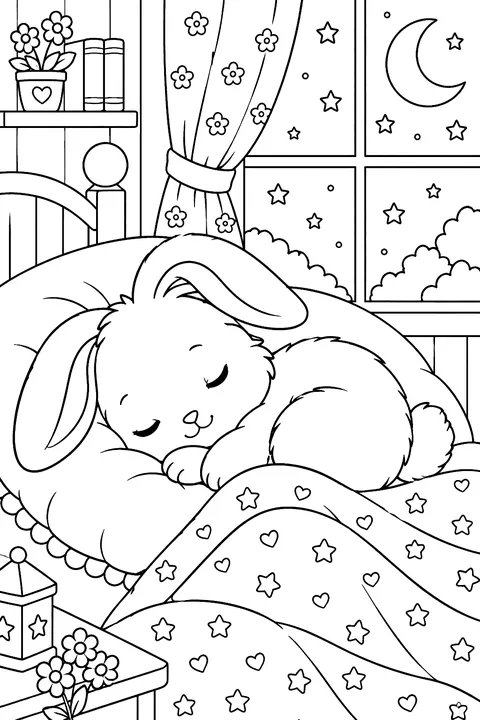 Sleepy Bunny coloring page