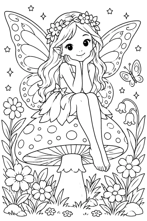 Butterfly Fairy coloring page
