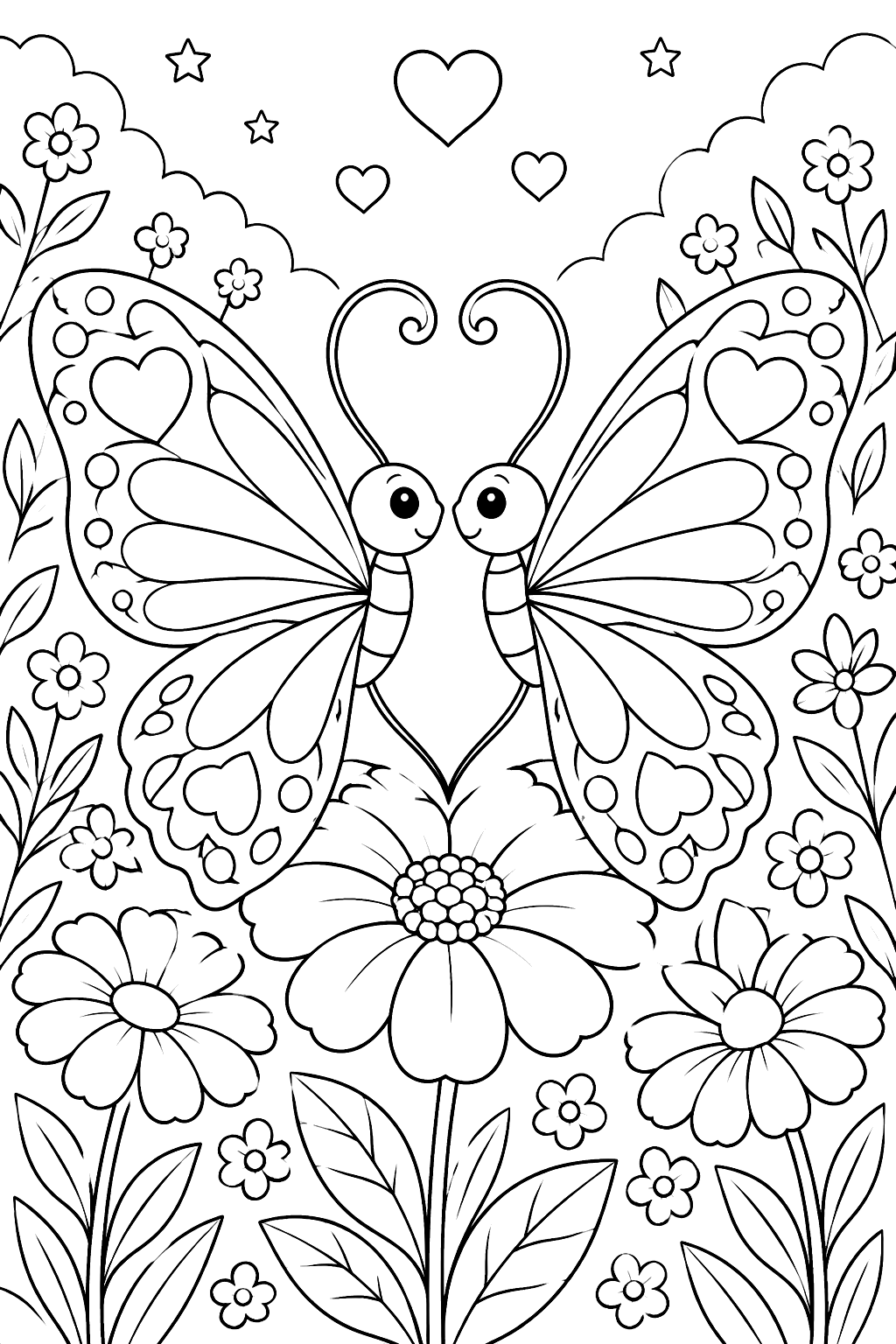 Butterfly Heart coloring page