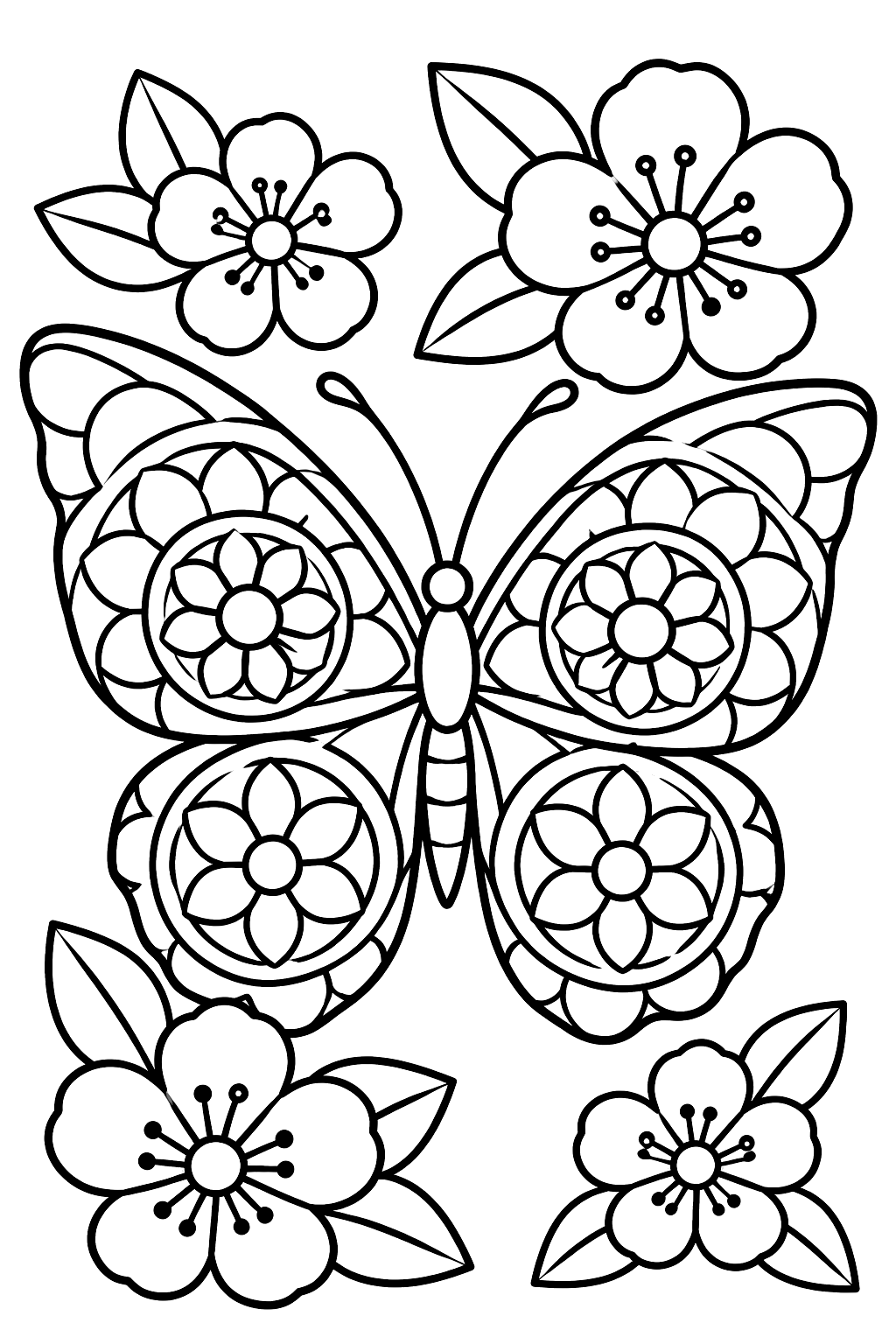 Mandala Butterfly coloring page