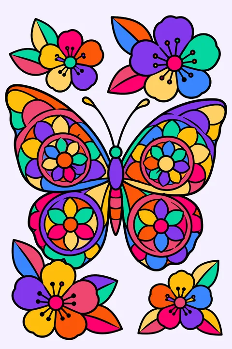 Mandala Butterfly coloring page