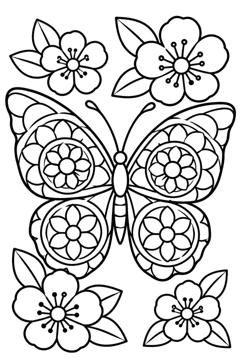 Mandala Butterfly coloring page