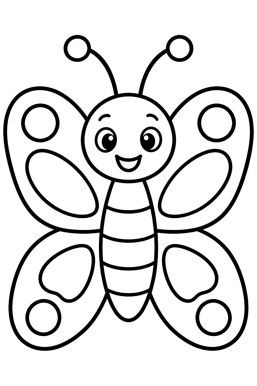 Smiling Butterfly coloring page