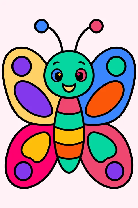 Smiling Butterfly coloring page