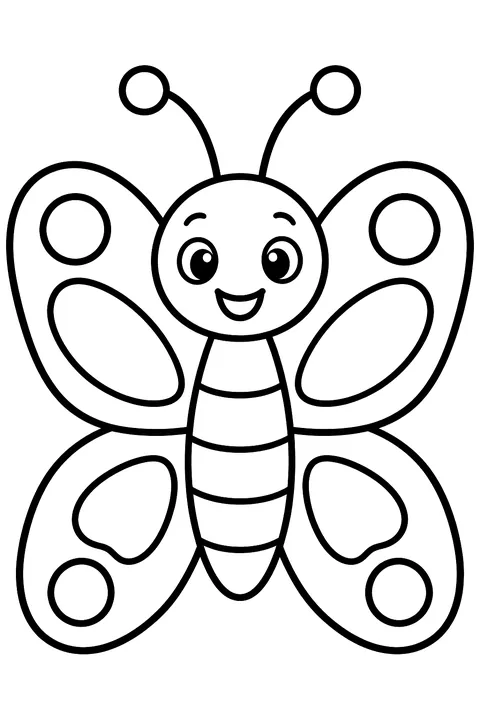 Smiling Butterfly coloring page
