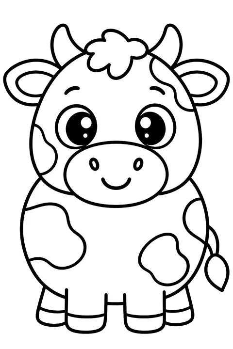 Kawaii Cow coloring page
