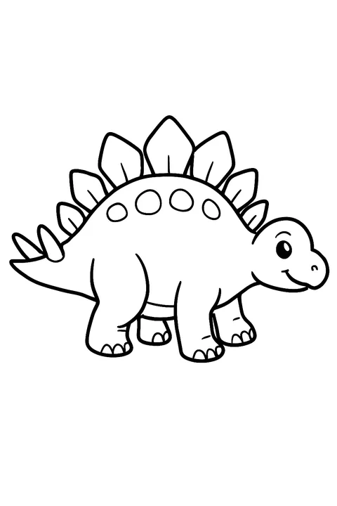 Stegosaurus with plates along its back coloring page