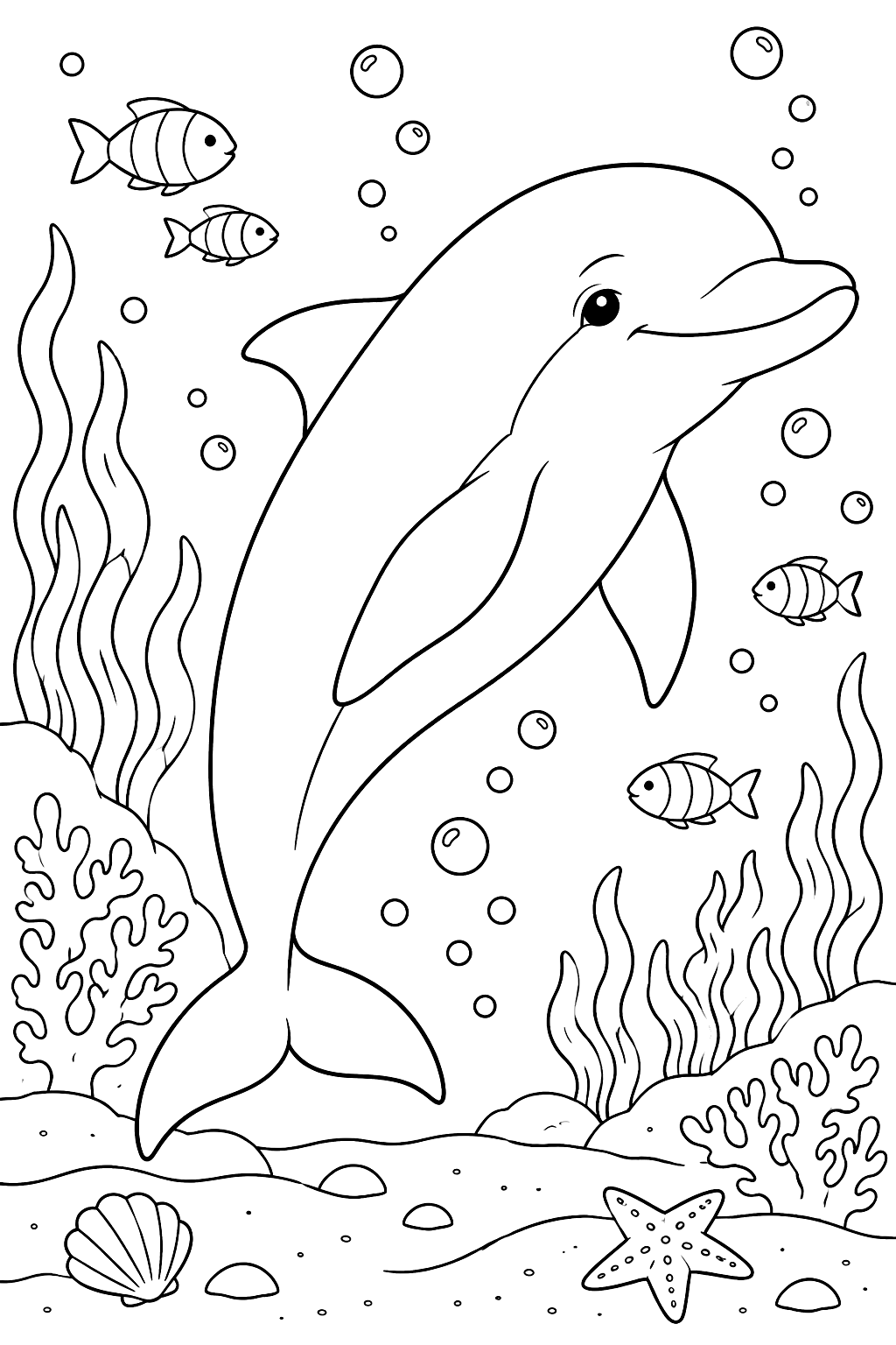 Bottlenose Dolphin coloring page