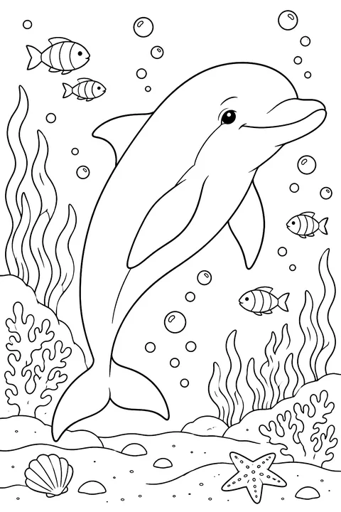 Bottlenose Dolphin coloring page