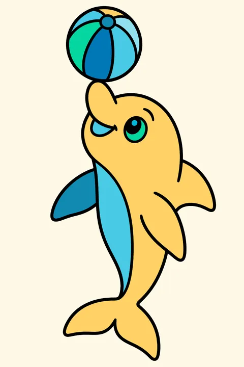 Dolphin Balancing a Ball coloring page