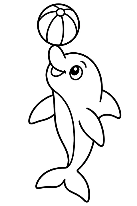 Dolphin Balancing a Ball coloring page
