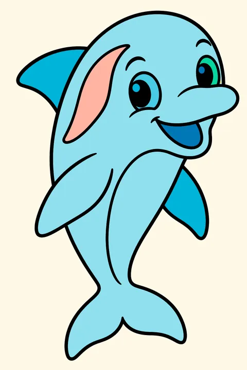 Smiling Dolphin coloring page