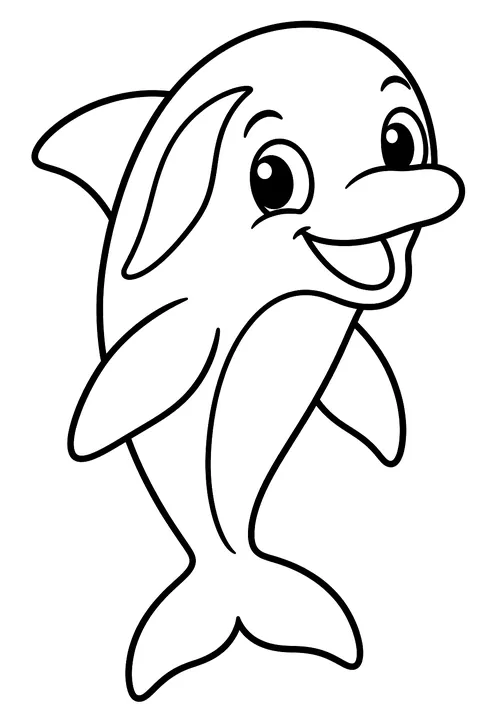 Smiling Dolphin coloring page