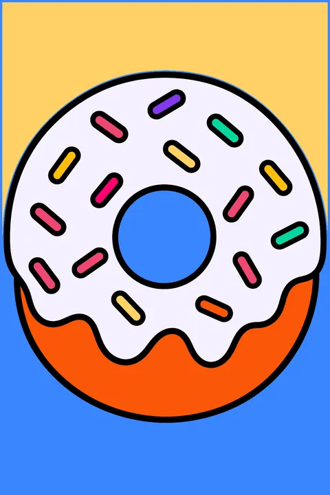 a frosted donut with sprinkles coloring page