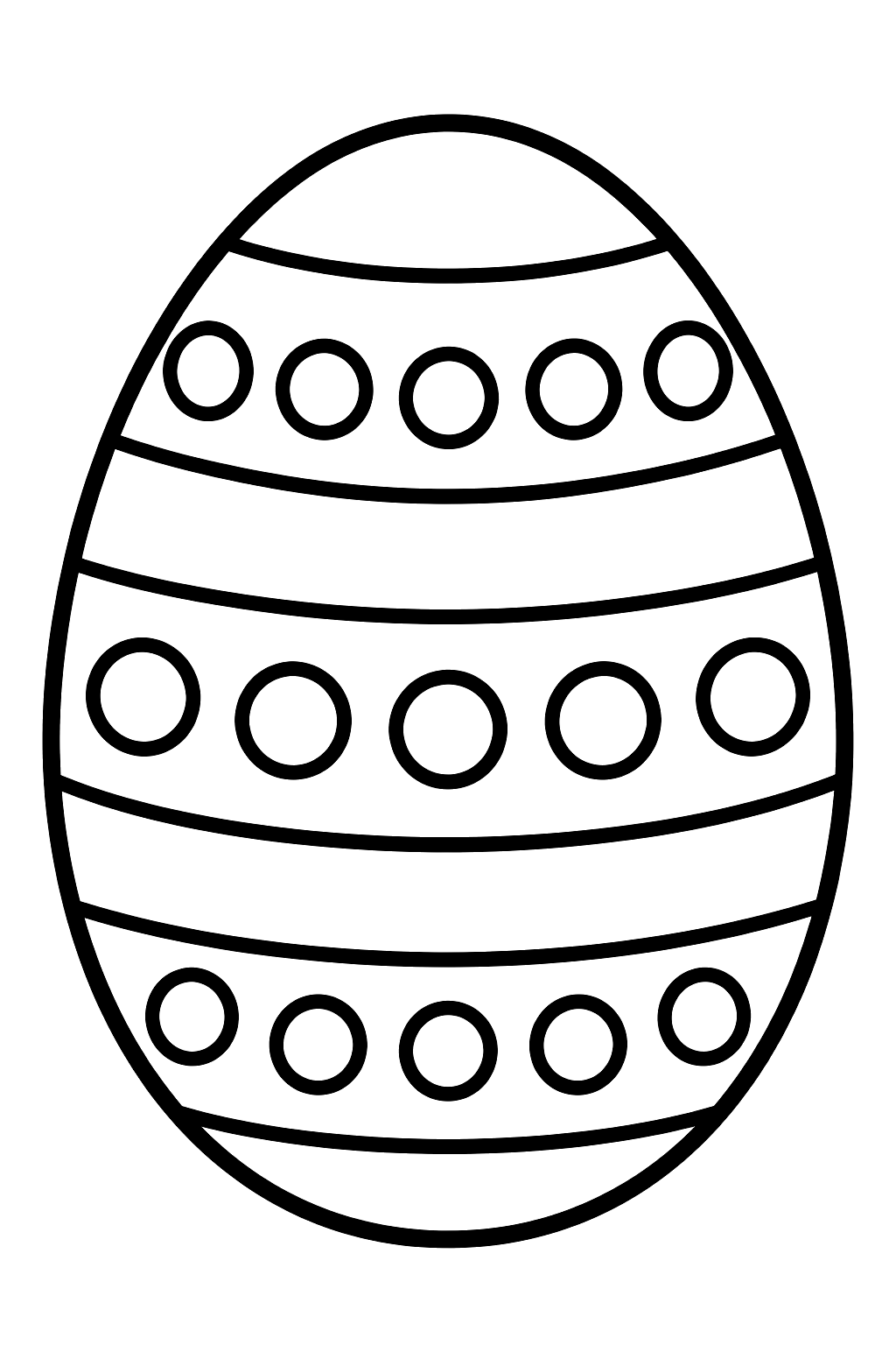 one big Easter egg with bold stripes and dots coloring page