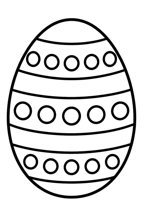 one big Easter egg with bold stripes and dots coloring page