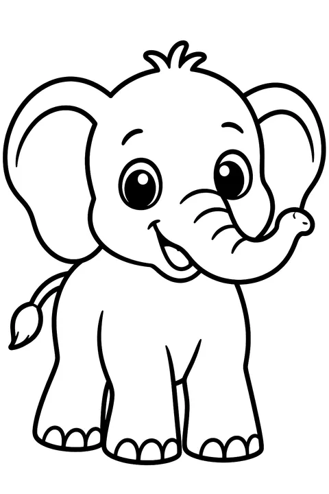 Baby elephant coloring page