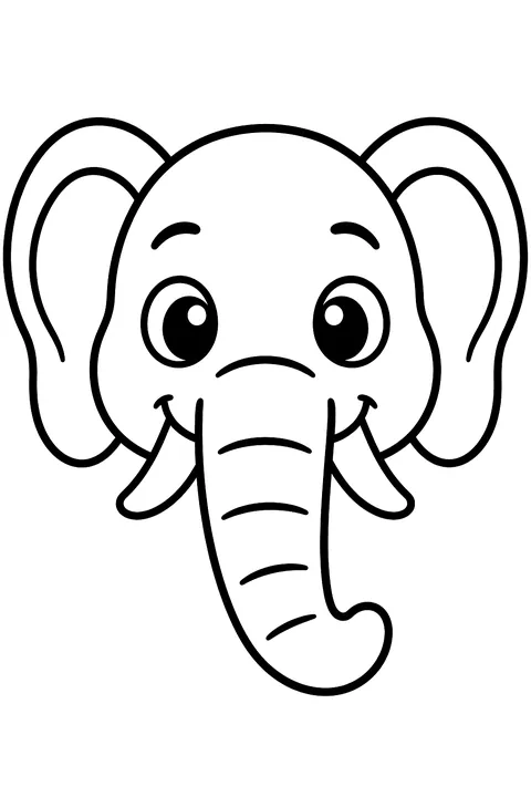 Elephant face coloring page
