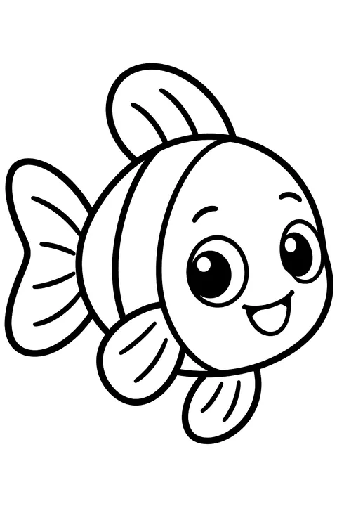 Baby fish coloring page