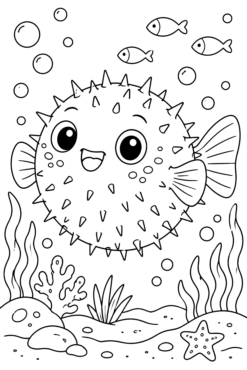 Pufferfish coloring page