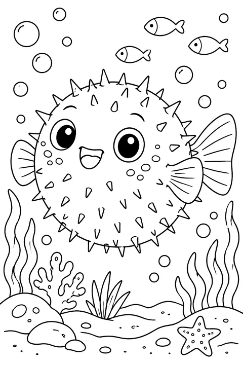 Pufferfish coloring page