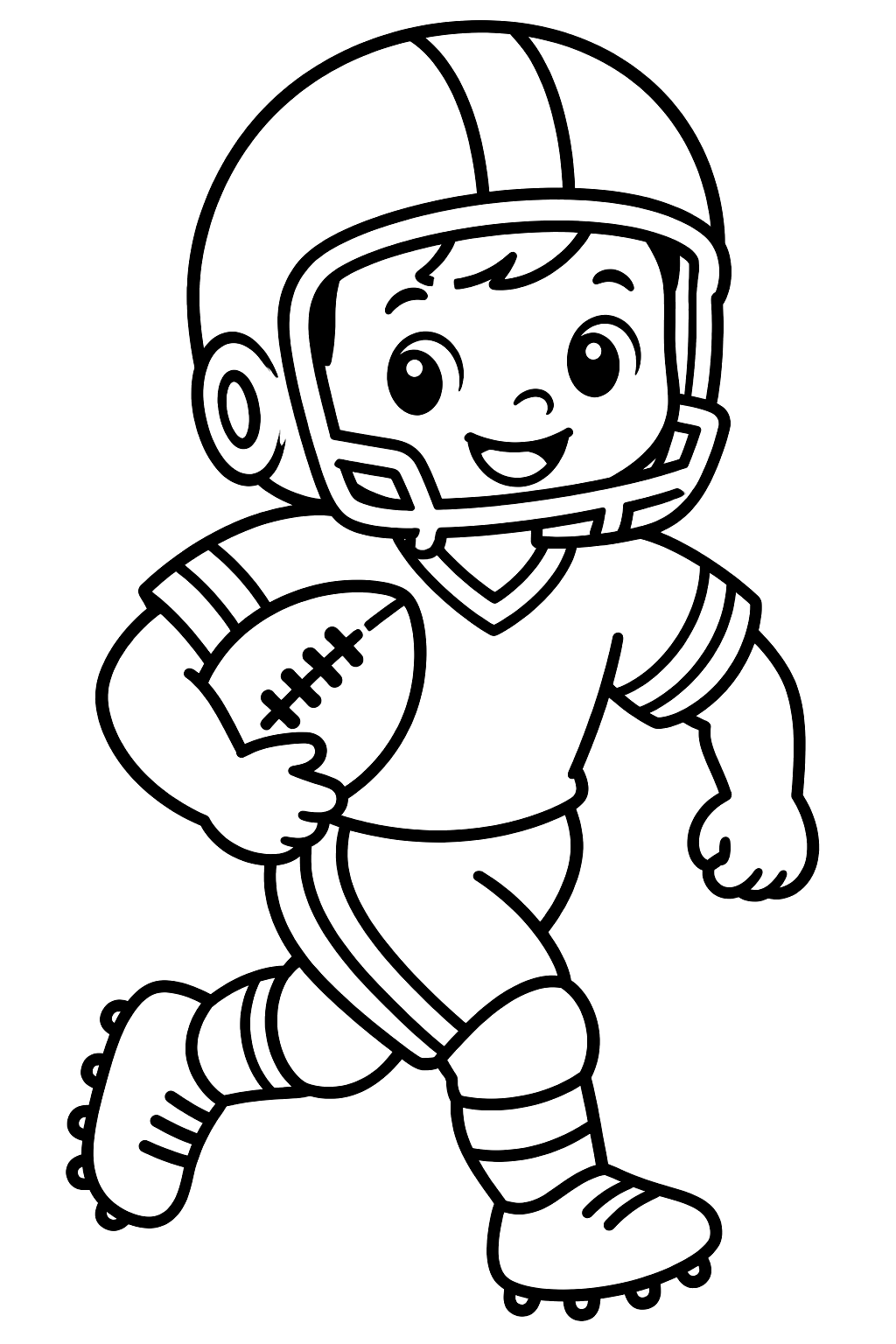 Football player running with the ball coloring page