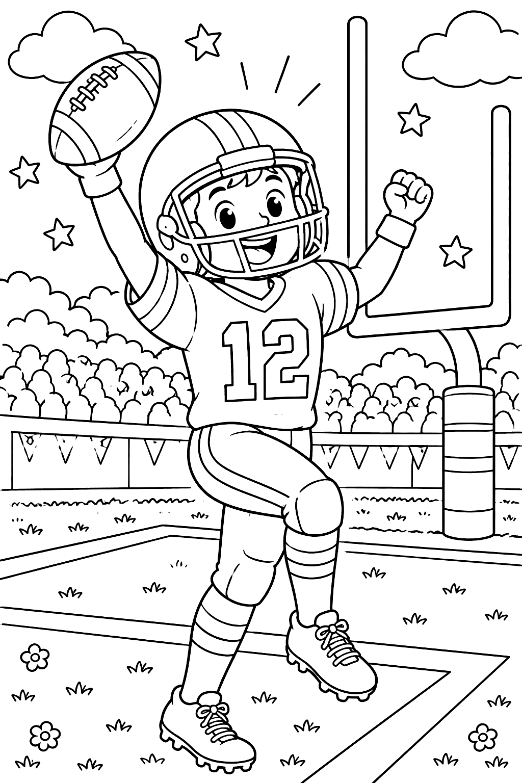 Touchdown celebration coloring page