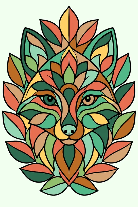 Mandala Fox coloring page